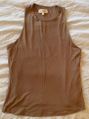 bohme Light Brown/Tan Sleeveless Crewneck Tank Top